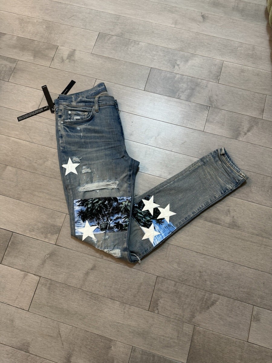 AMIRI Hawaiian Star Art Patch Skinny Jeans Size 33 NWT | eBay