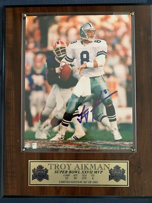Troy Aikman Signed 1993 Super Bowl MVP Plaque | eBay