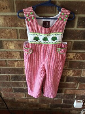Lil. Cactus 18-24m Smocked Christmas Overalls