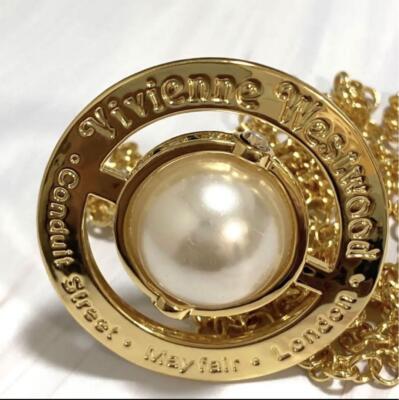 Vivienne Westwood Necklace pearl Small Orb gold w/drawstring