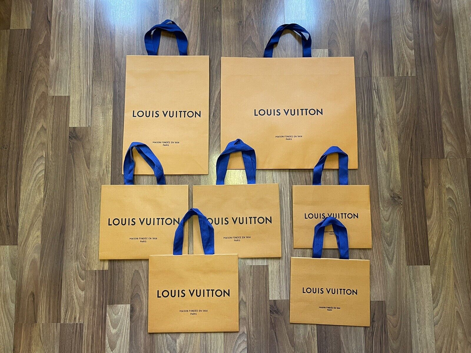 Louis Vuitton Orange Blue Paper Perfect Shopping Cheap mail order sales L Condition Bag Ultra-Cheap Deals