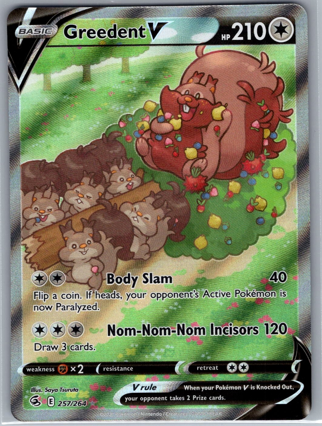 Greedent V (Alternate Full Art) 257/264 Fusion Strike - Pokemon Card - NM