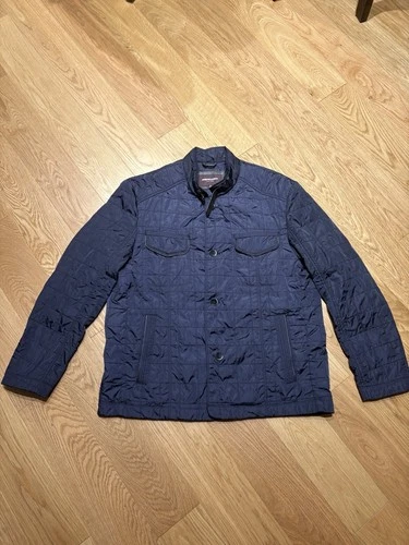 Johnston & Murphy Jacket Men Quilted Lined Coat Full Snap up Utility Jacket~XL - product listing photo