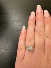 Vintage 18ct Gold Diamond Cluster Ring ~0.50ct – Size R/S  – 1970s