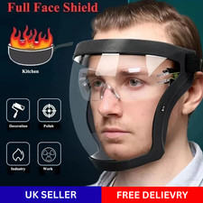 Anti-fog Full Face Shield Super Protective Head Cover Transparent Safety Mask UK