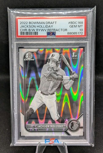 Jackson Holliday [Black & White RayWave Refractor] #BDC-168 2022 Bowman Draft Chrome card