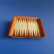 MCM OLEG CASSINI Melamine BACKGAMMON Tray Molded Handles without game pieces. 