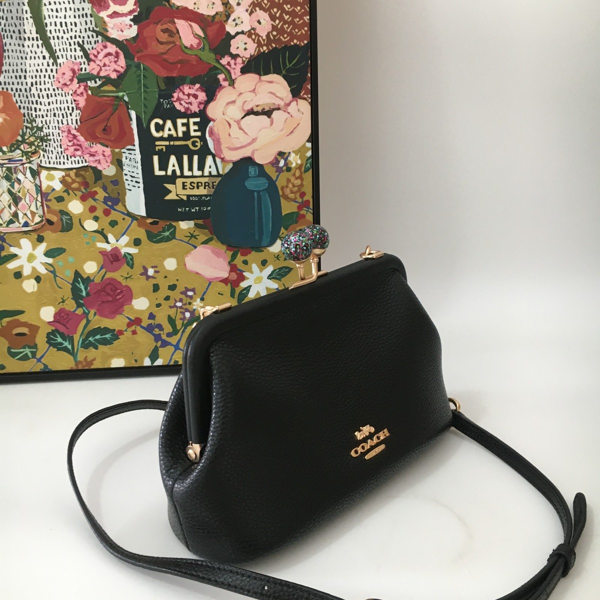 COACH LTH NORA KISSLOCK C1451 Black | eBay