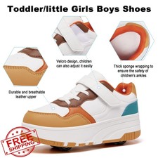 Joyfultime Kids Roller Skate Shoes Wheeled Athletic Sneakers Beginners