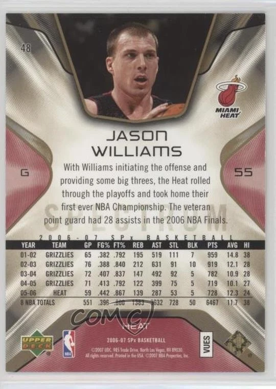 2006-07 SPx Spectrum /25 Jason Williams #48 - Image 2 of 2