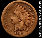1861 Indian Head Cent- Semi Key Better Date No Reserve #J4027