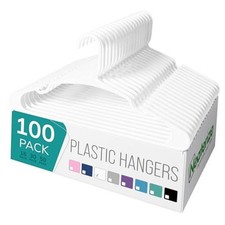 Clothes Hangers Plastic Pack For Adults - Plastic Hangers, The 100 White