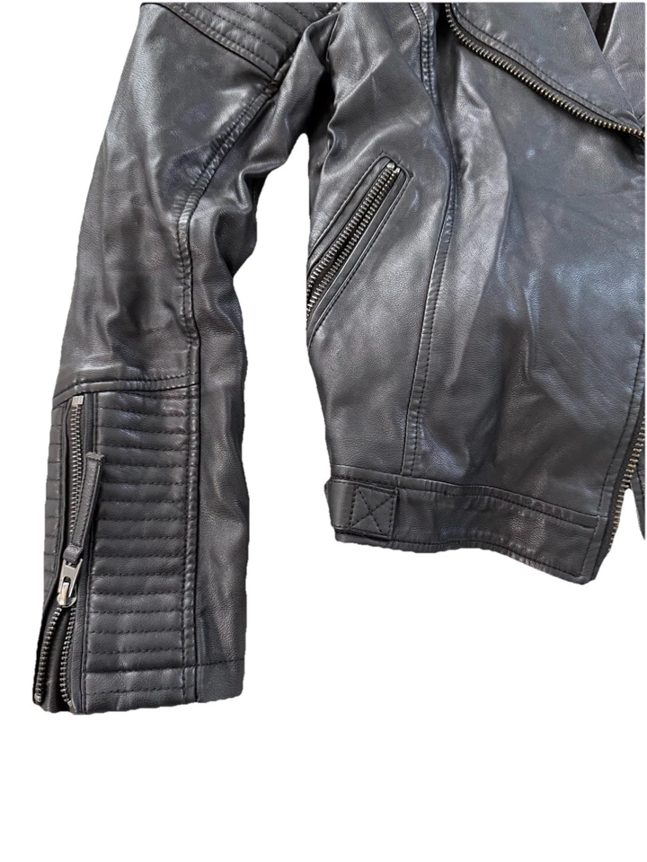Chaqueta de motociclista Topshop para mujer talla 8 negra de cuero vegano nueva con etiquetas Foto 4 de 4
