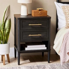 Better Homes & Gardens Contemporary 2-Drawer Nightstand End Table Charcoal