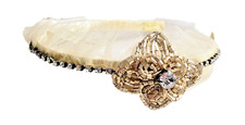 Cream Color Tulle Rhinestone Headband Gilded Life Small 5" so cute New