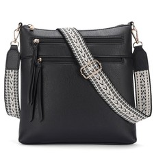 Black Crossbody Bags for Leather Purses with Adjustable Strap Lightweight Sho...