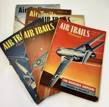 Lot of 6 Air Trails Magazines 1949–1953 Vintage Aviation RC Models Fighters