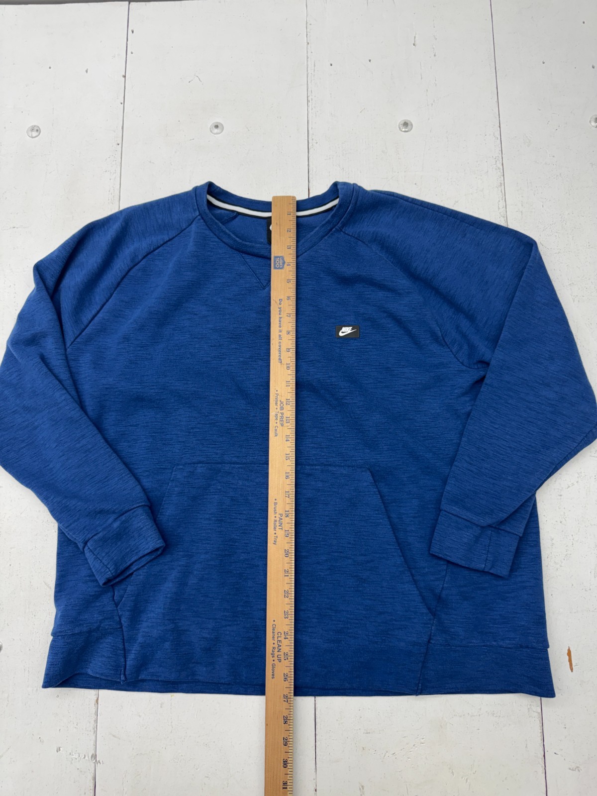 Nike Solid Blue Basic Pullover Pocketed Sweat Shi… - image 5