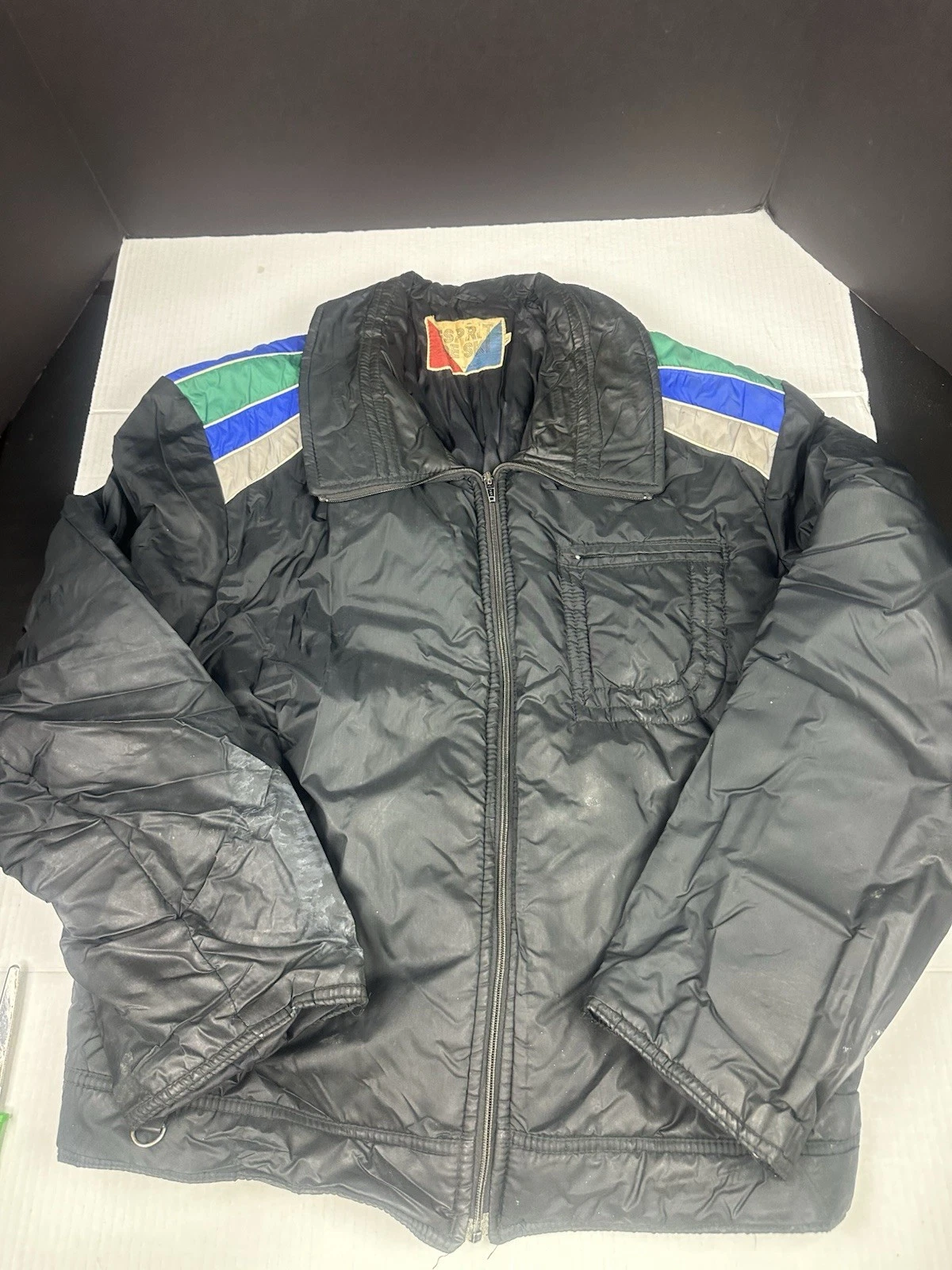 Vintage Esprit De Ski Puffer Style Jacket Black Sz XL Stains And Wear See Pics - product detail image 1