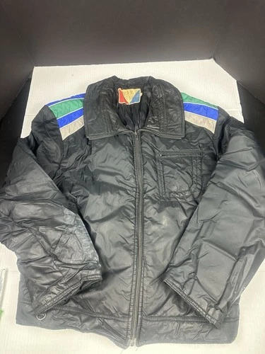Vintage Esprit De Ski Puffer Style Jacket  Black Sz XL Stains And Wear See Pics video thumbnail