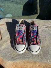 Converse All Star Pixelated Canvas Low Top Lace-Up Sneakers US Girls 13