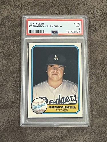 1981 Fleer Fernando Valenzuela #140 PSA 7 NM Dodgers Error “Fernand” Rookie RC! - Picture 1 of 2