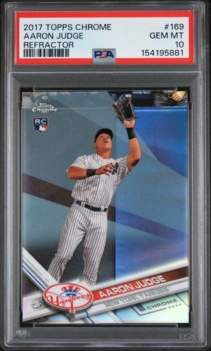 2017 TOPPS CHROME REFRACTOR #169 AARON JUDGE PSA 10