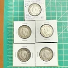 ASW ~1.5oz - Canada Silver 50 Cents Lot of 5 – King George VI – 1943–1945 – 80%