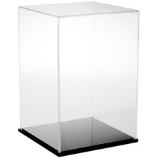 Plymor Clear Acrylic Display Case with Black Base, 10" W x 10" D x 15" H