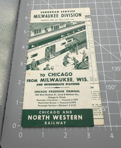 1960 Chicago & Northwestern Milwaukee Division Suburban Service Schedule