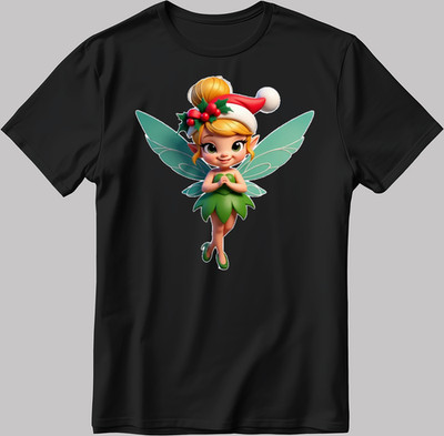 Disney Little, Big Tinkerbell Tink weiß-schwarz Herren / Damen T-Shirt KA104