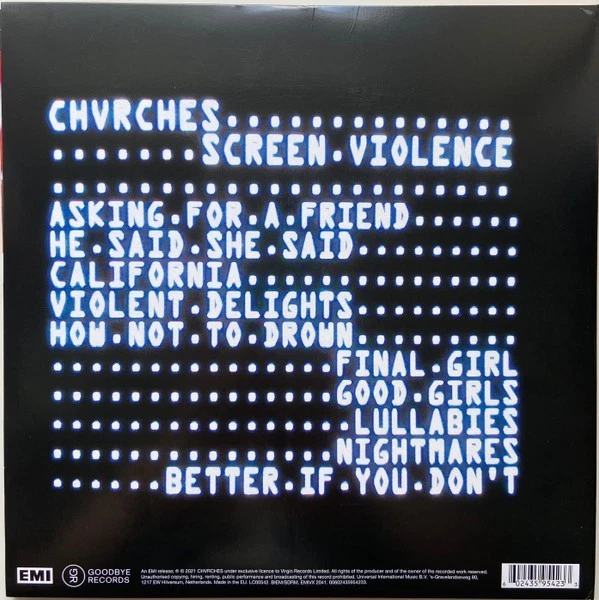 Chvrches – Screen Violence LP - Blue transparent Vinyl - Mint unopened - Image 2 of 4