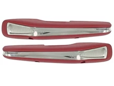 63-64 Falcon Arm Rest Pads Deluxe Red Pair Ranchero 62 Galaxie 63 Comet New