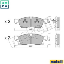 BRAKE PAD SET DISC BRAKE 22-0927-4 FOR MERCEDES-BENZ OM 651.960 2.1L 4cyl 3.0L