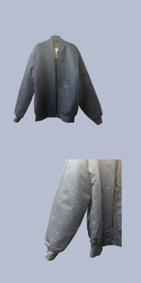 Red Kap Gray Workwear Perma Lined Bomber Jacket JT38NV5 Mens L