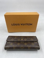 Vintage 2000s Louis Vuitton Brown Monogram Sarah Long Wallet COA