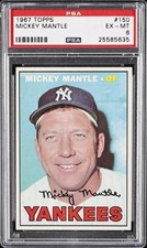 1967 TOPPS #150 MICKEY MANTLE PSA 6