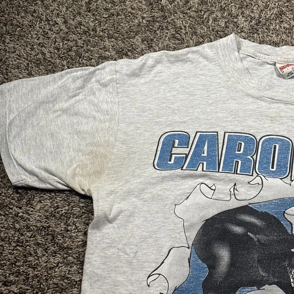 Camiseta De Colección Años 90 1993 NFL Carolina Panthers Sir Purr Dos Caras Gráfico XL Foto 2 de 4