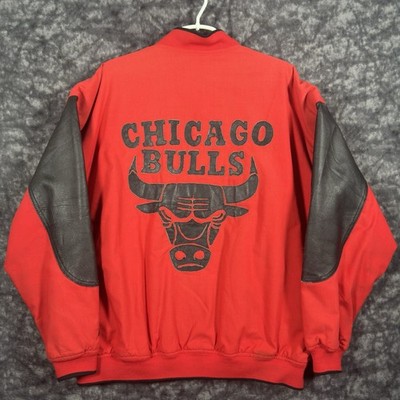 Vintage Chicago Bulls Starter Varsity Jacket Mens Size XL Leather Embroidered