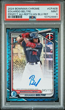 Eduardo Beltre (RC) - 2024 Bowman 1st Chrome Auto - Blue Reptilian /125 - PSA 9