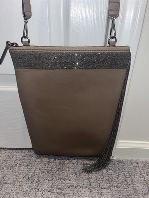 Authentic Brunello Cucinelli Handbag Monili Bead Crossbody Fringe