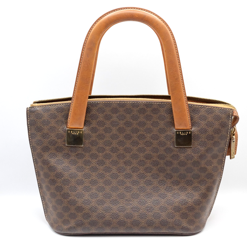Celine Handtasche PVC Leder Macadam braun authentisch aus Japan - Bild 1 von 24