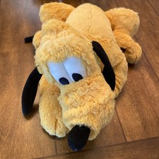 Disney Parks Pluto Plush Dog Stuffed Animal Yellow Green Collar
