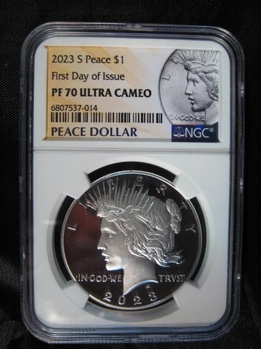 2023 S US Mint SILVER PEACE PROOF DOLLAR NGC PF 70 First Day of Issue ULTRA CAM