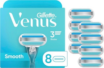 16ct Gillette Venus Smooth Women's Razor Blade Refills, Lubricated - 8 Count x 2