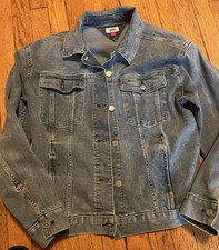 Vintage Tommy Jeans Unisex Blue Denim Jacket M Logo Button Designer