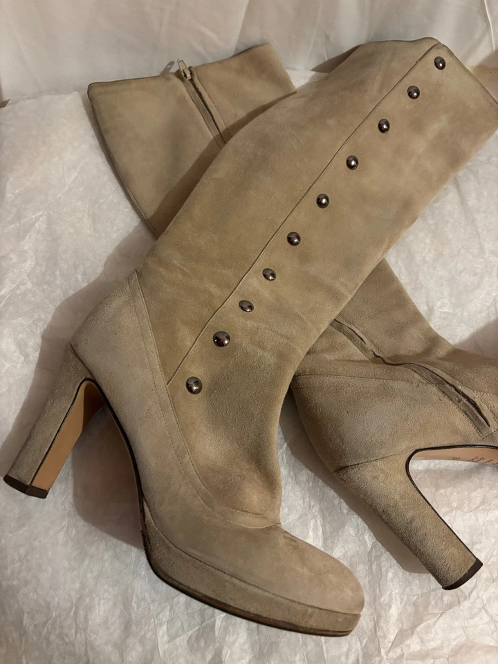 CAREL bottes beige en daim pointure 38 1/2 - Photo 3/4