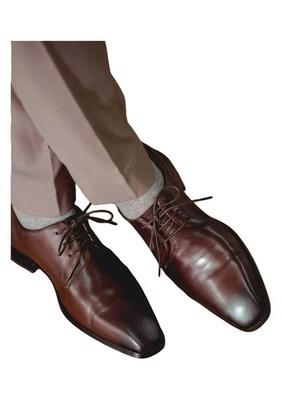 Handmade Derby Lace Up Brown Genuine Leather Dress Office Formal Shoes For Men