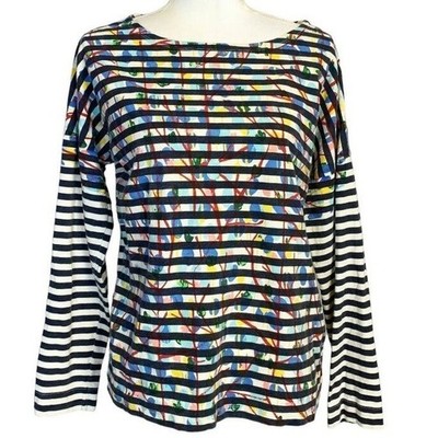J. Crew Michael de Feo Abstract Women's Stripes Long Sleeve Cotton Shirt Top S