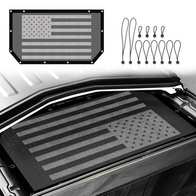 Sunshade Front Mesh Door Sun Shade Top Half Cover For Jeep Wrangler JK JKU 18-25